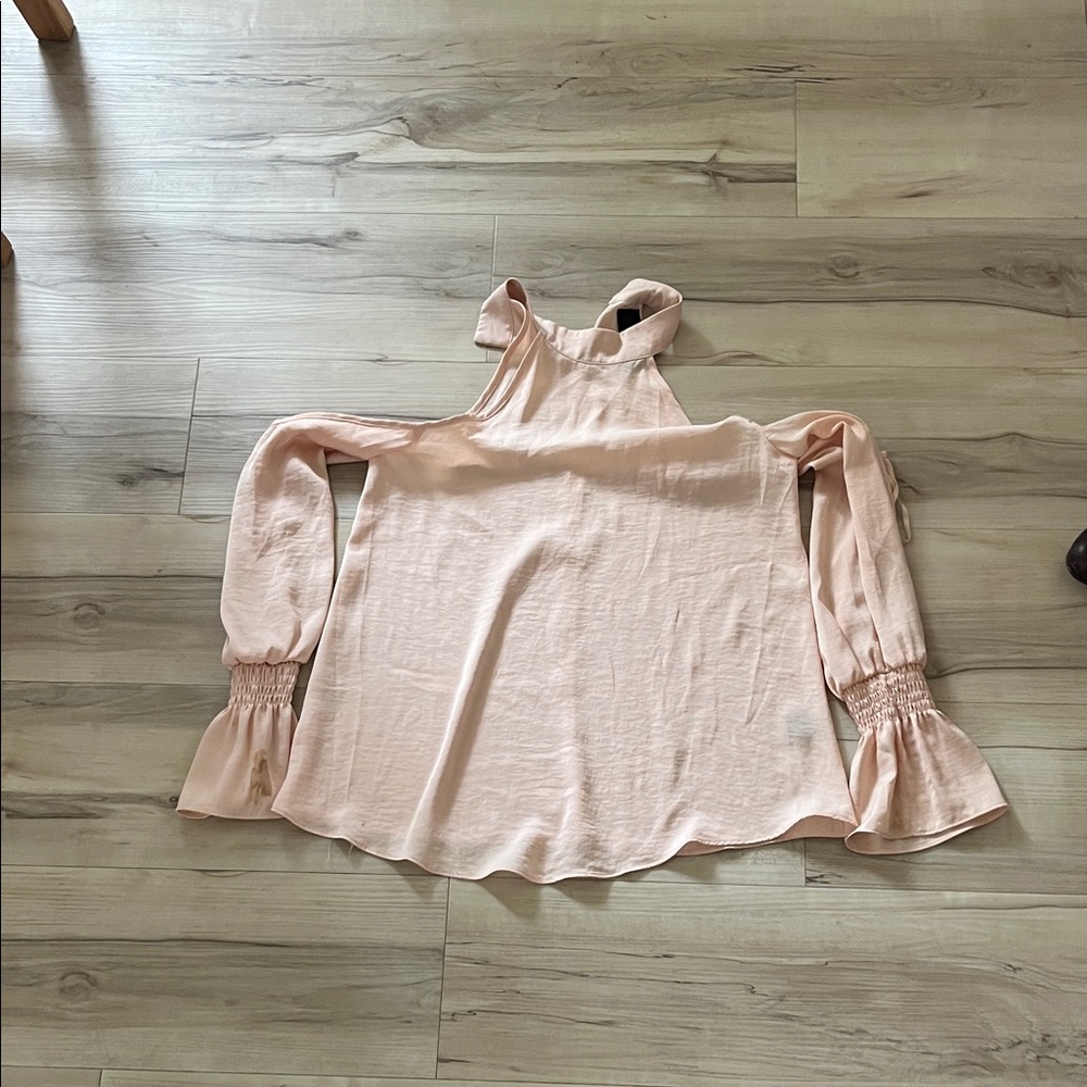 Kendall & Kylie Blush Pink Cold Shoulder Blouse